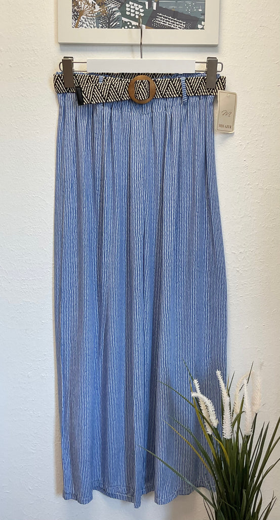 Striped Belted Trousers One Size 8-16