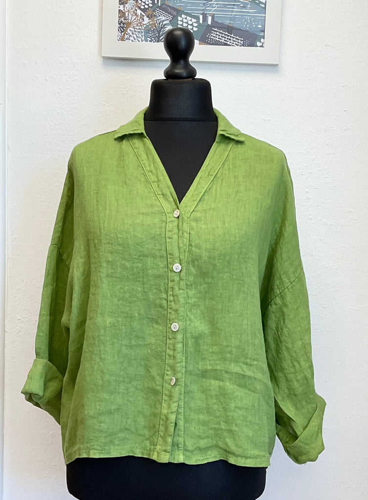Colette Linen Collared Shirt Button Front