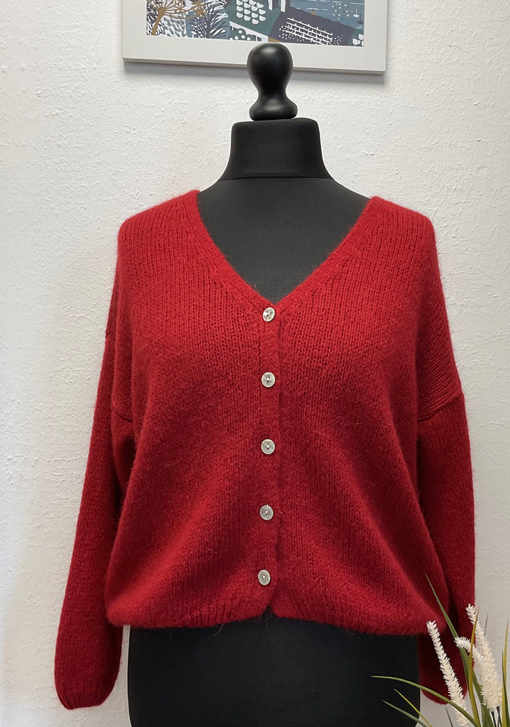 V Neck Mohair Button Cardigan One Size Various Colours