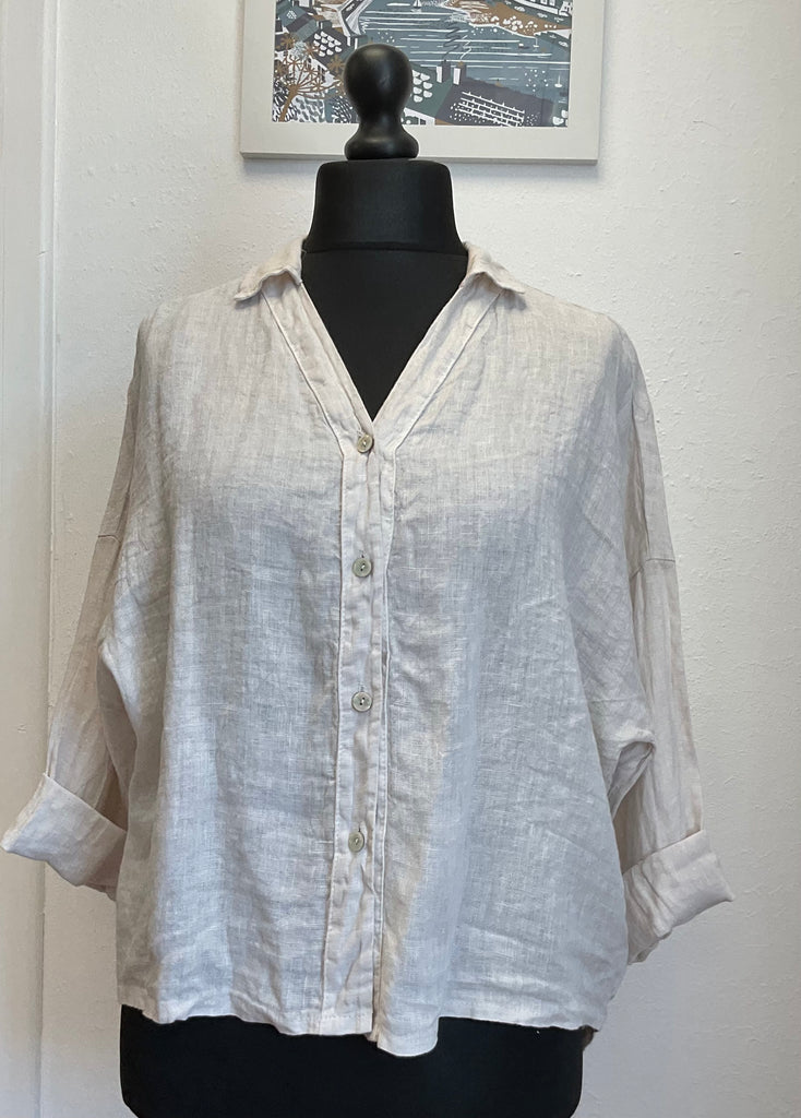 Colette Linen Collared Shirt Button Front
