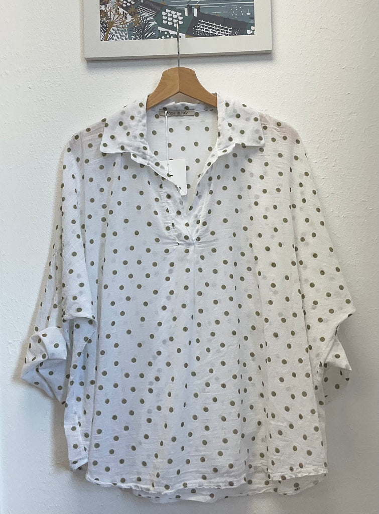 Dotty Cotton Blouse One Size