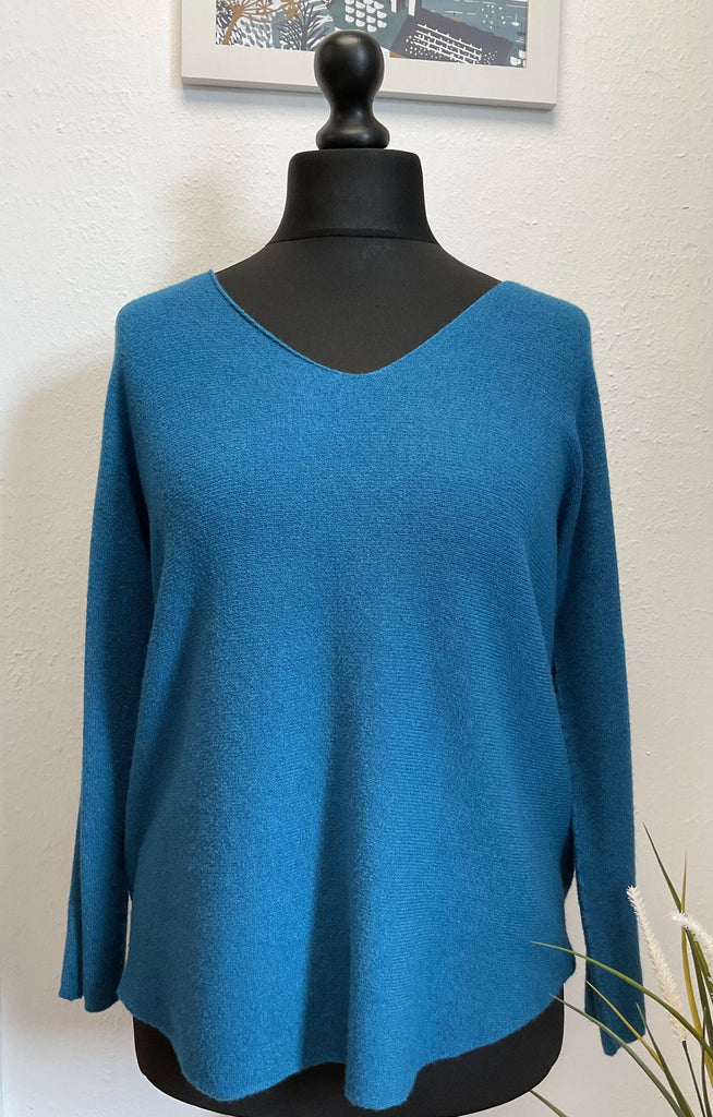 Sugar Babe Soft Knit V Neck Seam Sleeve Jumper One size 8-16