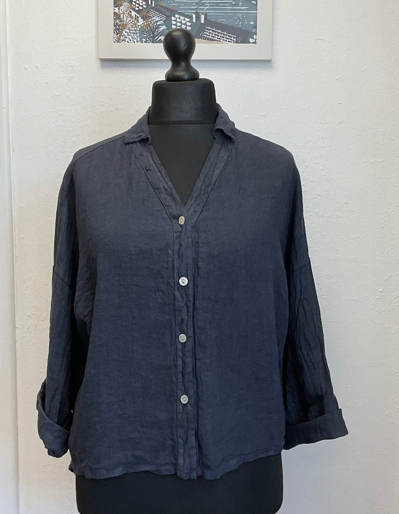 Colette Linen Collared Shirt Button Front