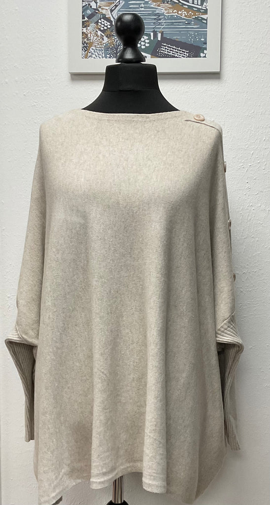 Oversized Button Sleeve Jumper One Size