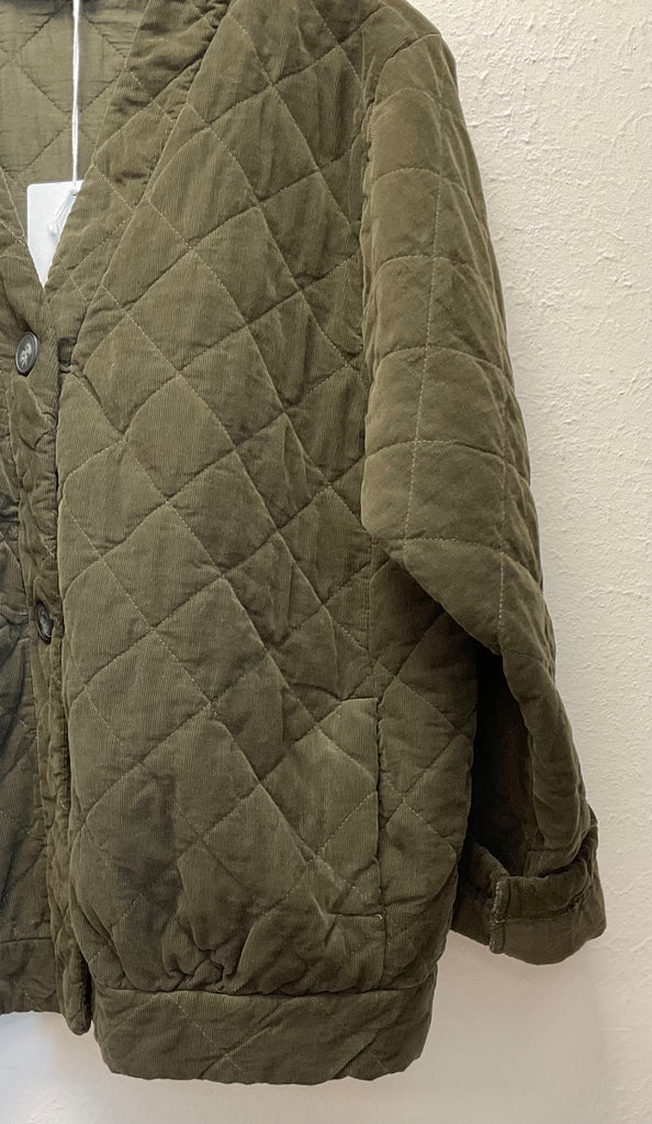 Ladies Fine Cord Quilted Jacket One Size 8 - 16
