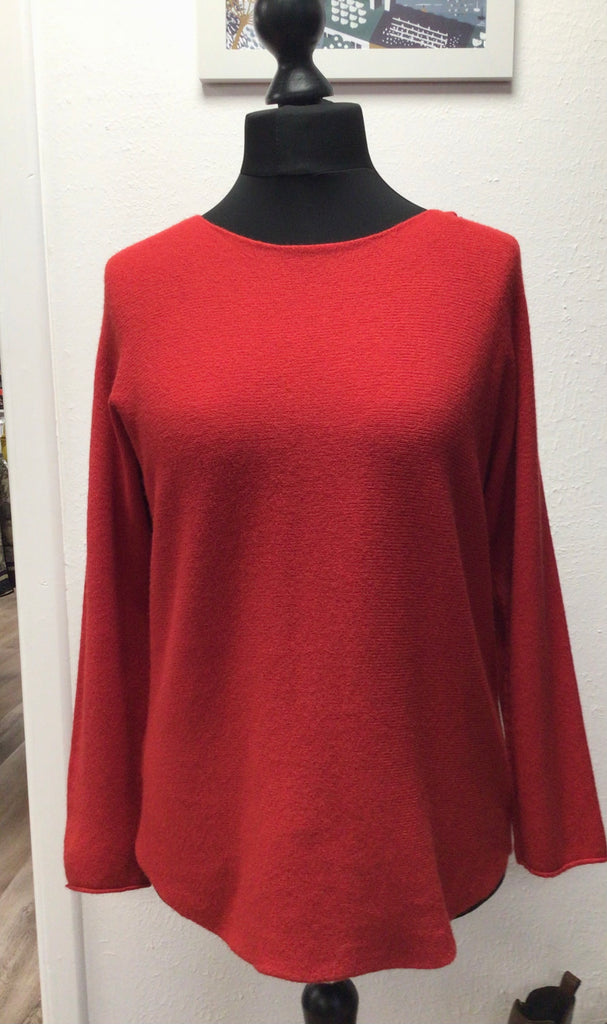 Round Neck Soft Knit  Seam Sleeve One Size