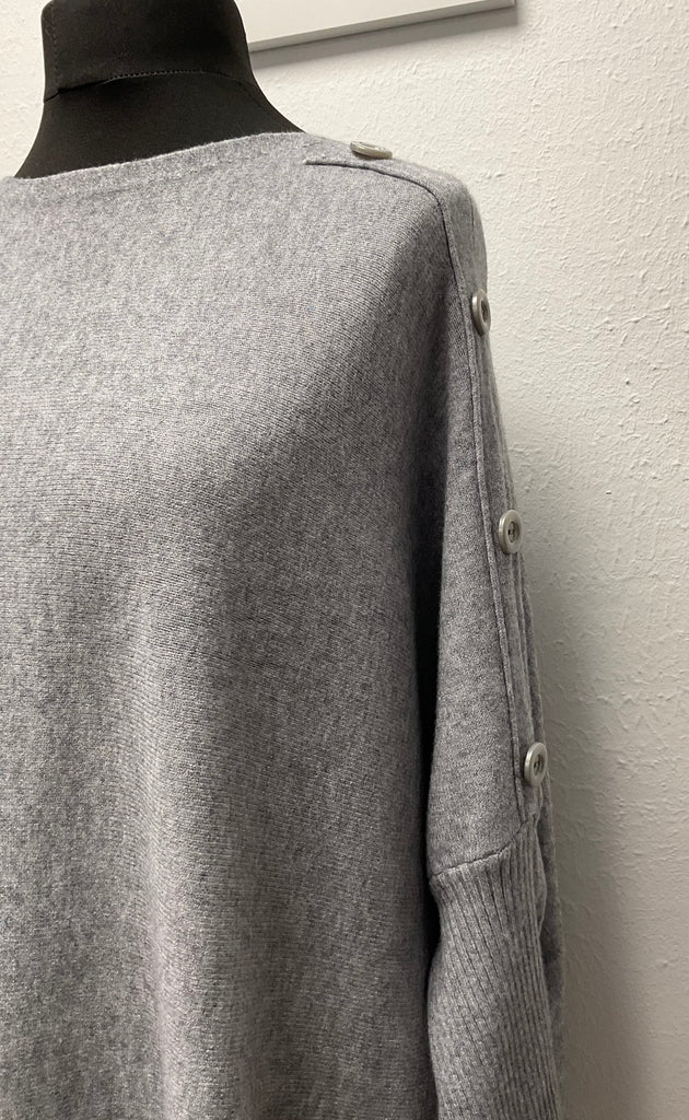 Oversized Button Sleeve Jumper One Size