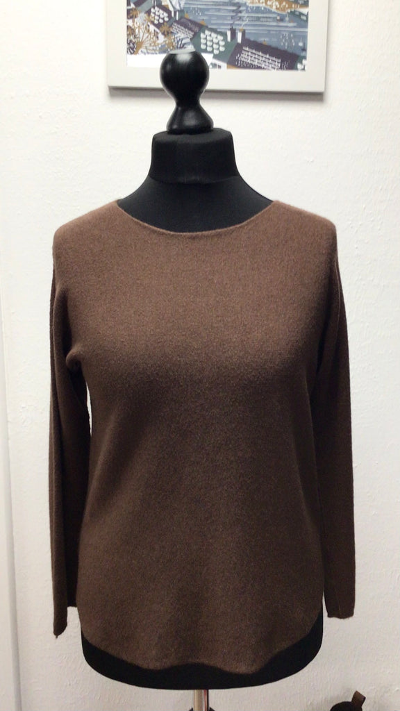 Round Neck Soft Knit  Seam Sleeve One Size