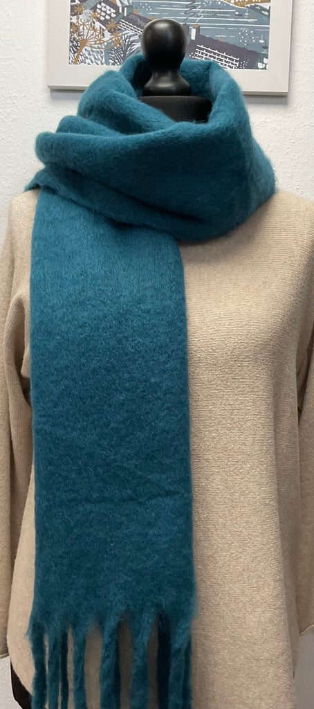 Plain Fringe Wool Blend Scarves