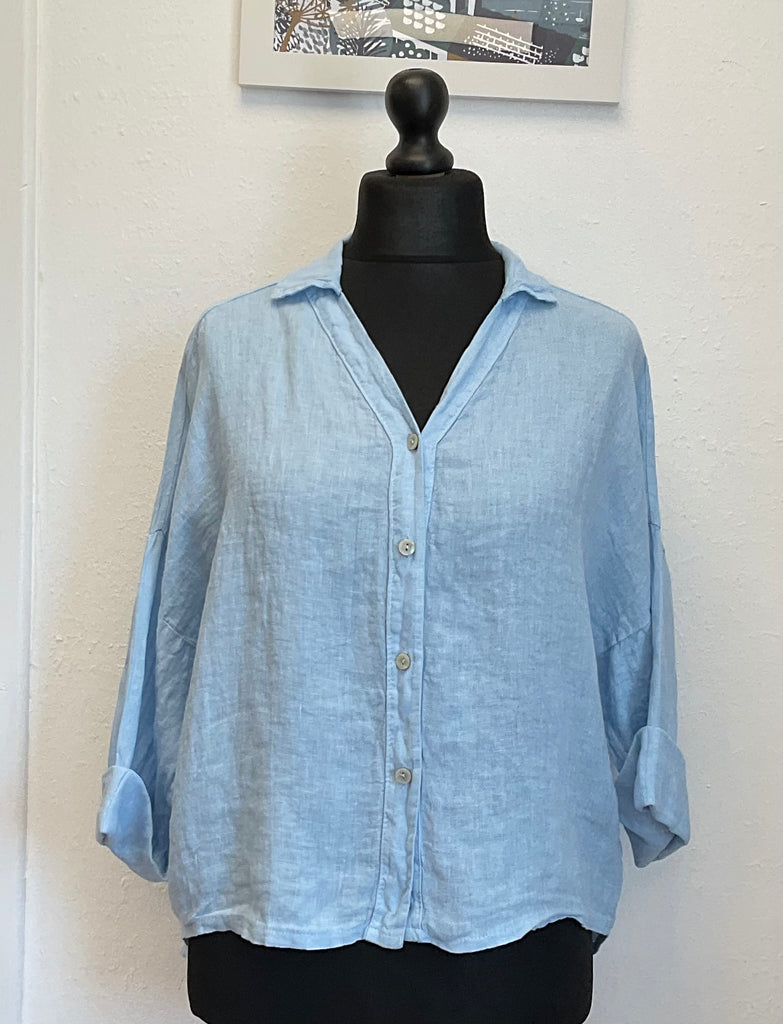 Colette Linen Collared Shirt Button Front