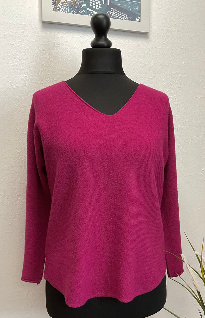 Sugar Babe Soft Knit V Neck Seam Sleeve Jumper One size 8-16