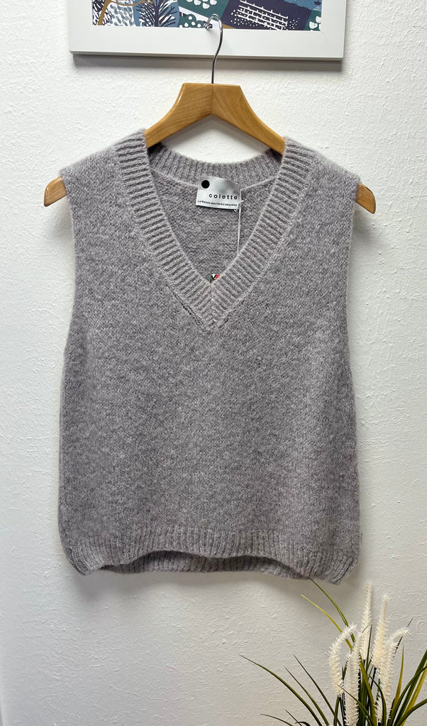 V Neck Super Soft Mohair Tanktop One Size up to UK16