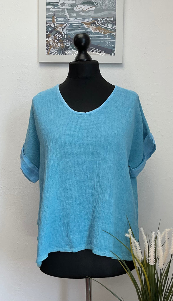 Colette Washed Cotton Cheesecloth Tops One Size