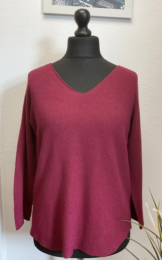 Sugar Babe Soft Knit V Neck Seam Sleeve Jumper One size 8-16