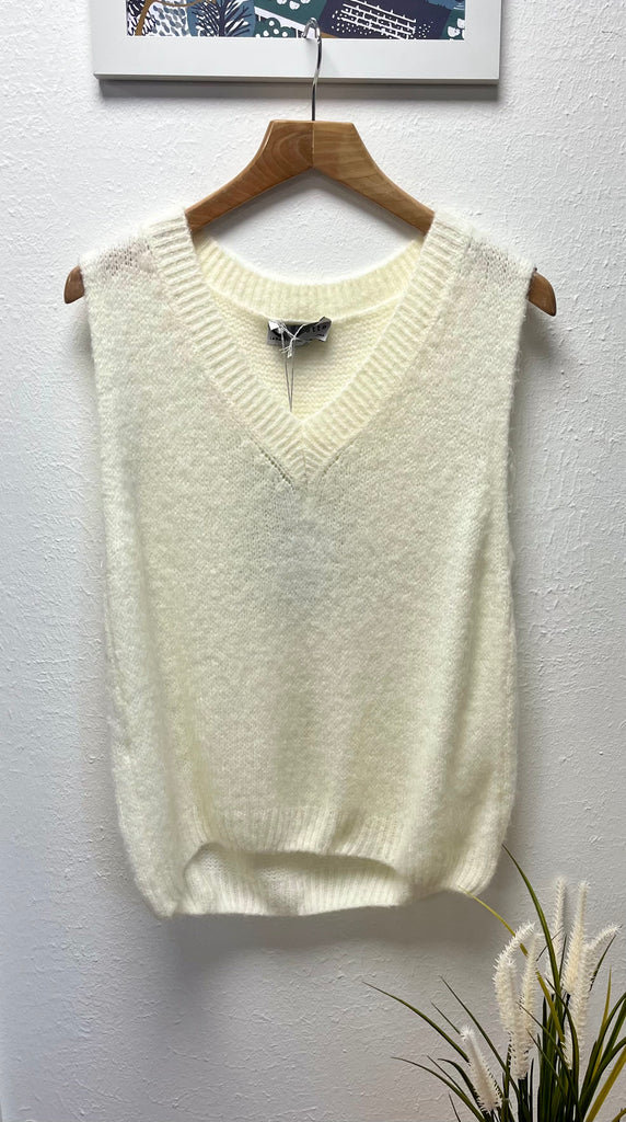 V Neck Super Soft Mohair Tanktop One Size up to UK16
