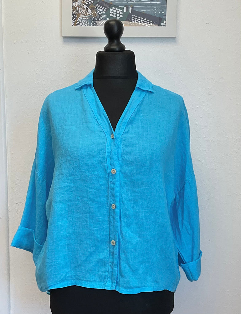 Colette Linen Collared Shirt Button Front