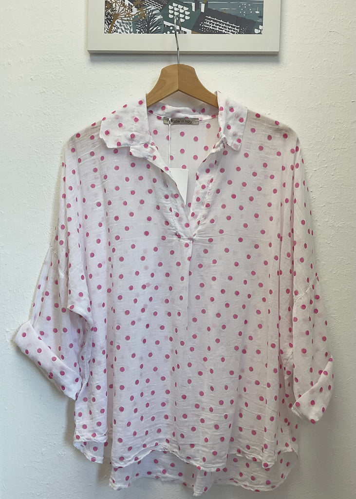 Dotty Cotton Blouse One Size