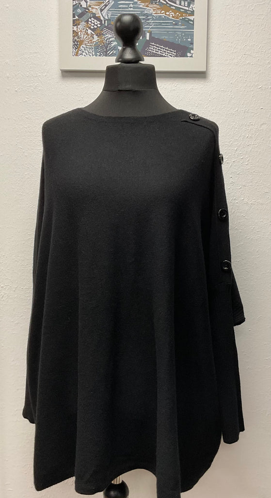 Oversized Button Sleeve Jumper One Size