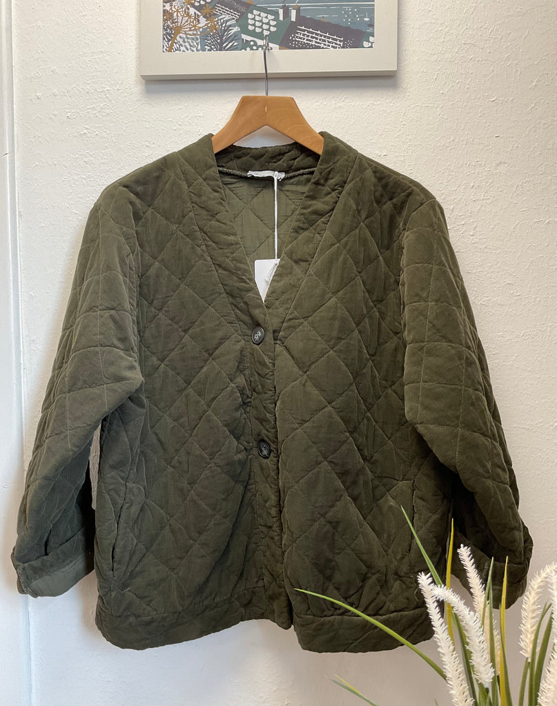 Ladies Fine Cord Quilted Jacket One Size 8 - 16