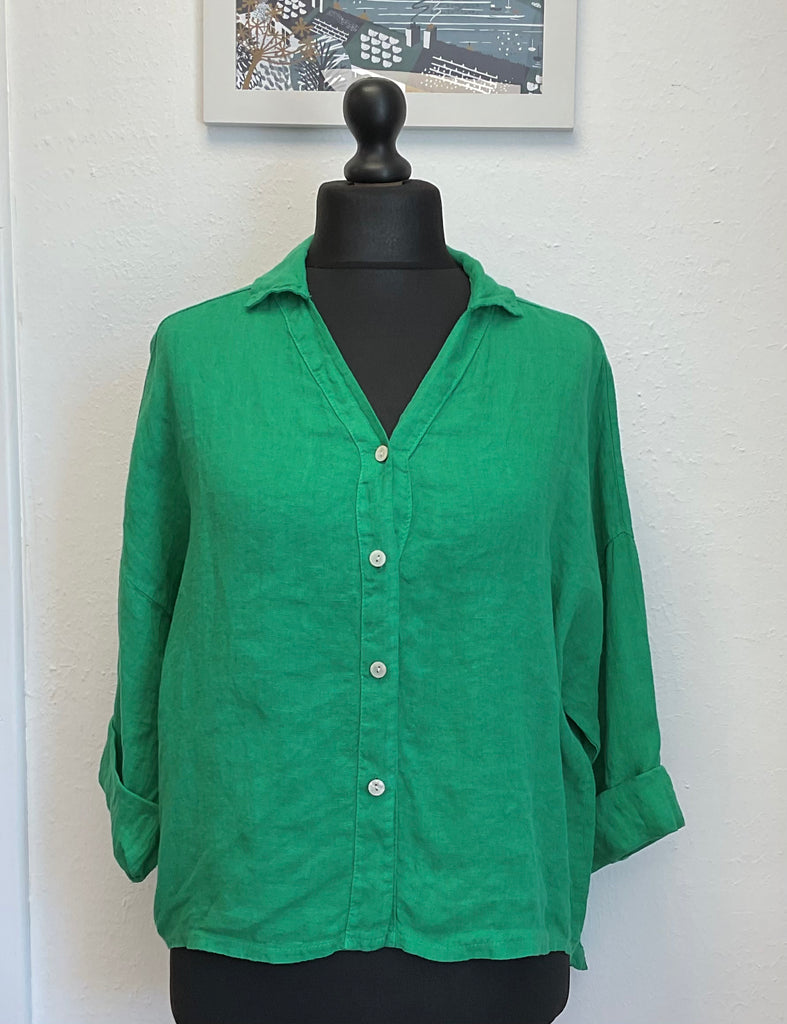 Colette Linen Collared Shirt Button Front
