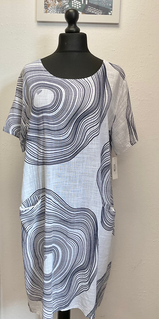 Cotton Swirl Printed Pocket Dress one size