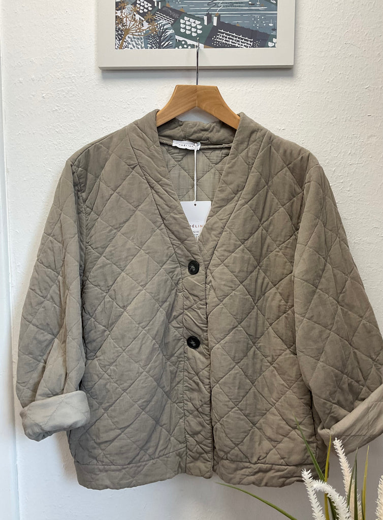 Ladies Fine Cord Quilted Jacket One Size 8 - 16