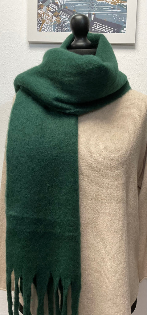 Plain Fringe Wool Blend Scarves