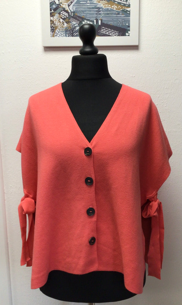 Side Tie 4 Button Knitted Cardigan One Size 10-18