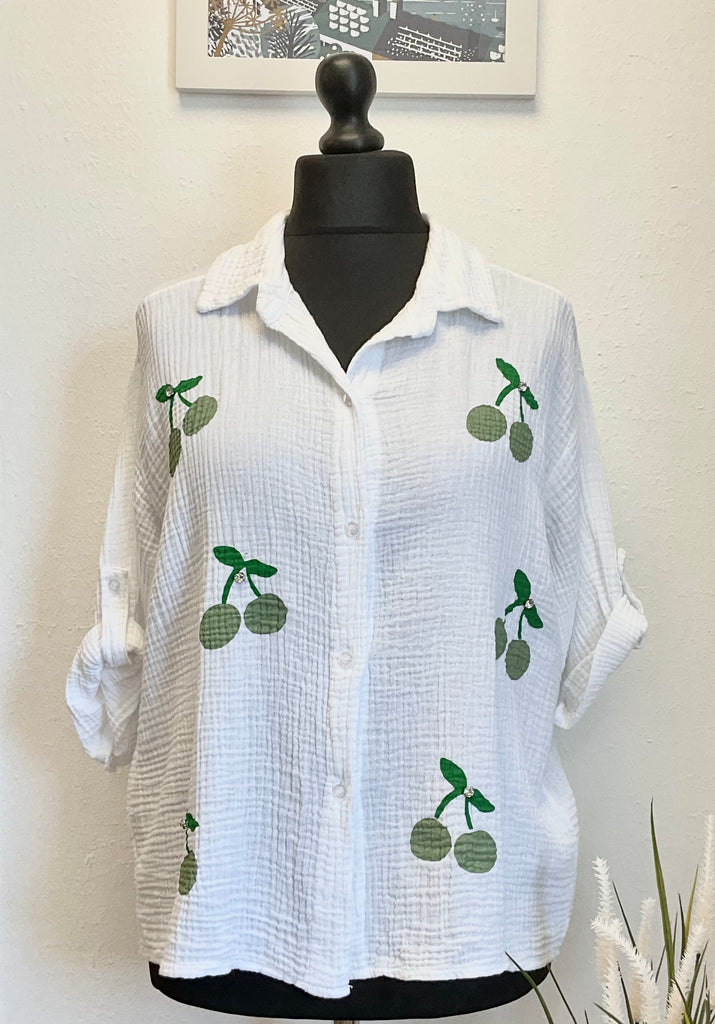 Cherry Cheesecloth Shirt One Size 8-16