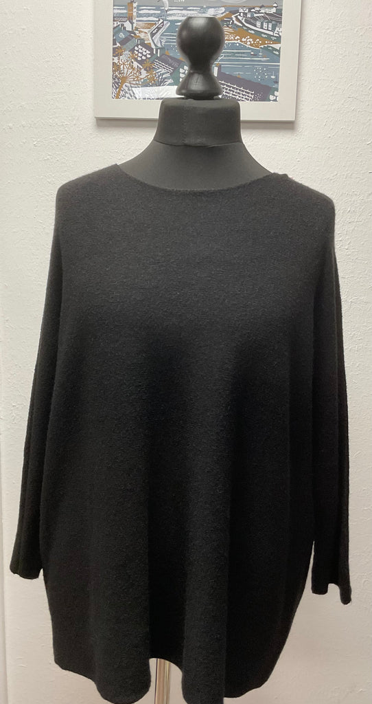 Soft Knit Seam Sleeve Round Neck Jumper Relaxed Fit One Size 12-22
