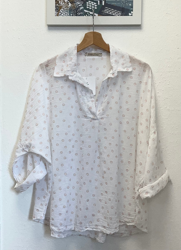 Dotty Cotton Blouse One Size