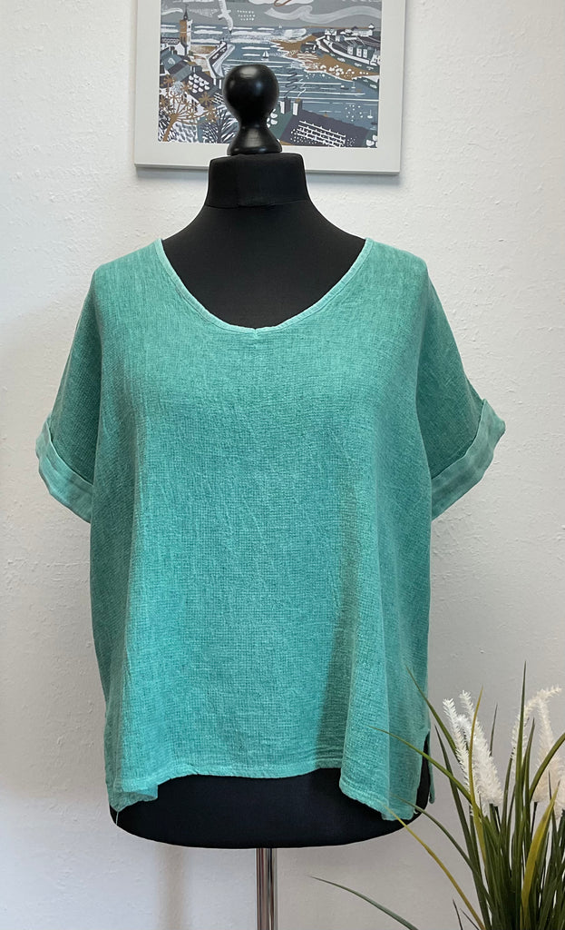Colette Washed Cotton Cheesecloth Tops One Size