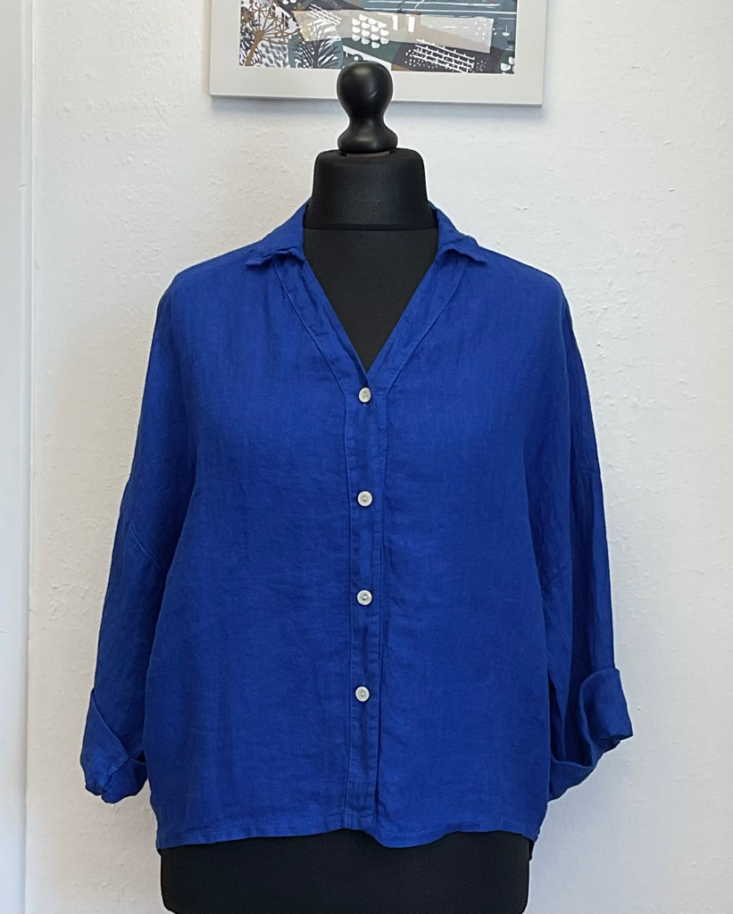 Colette Linen Collared Shirt Button Front
