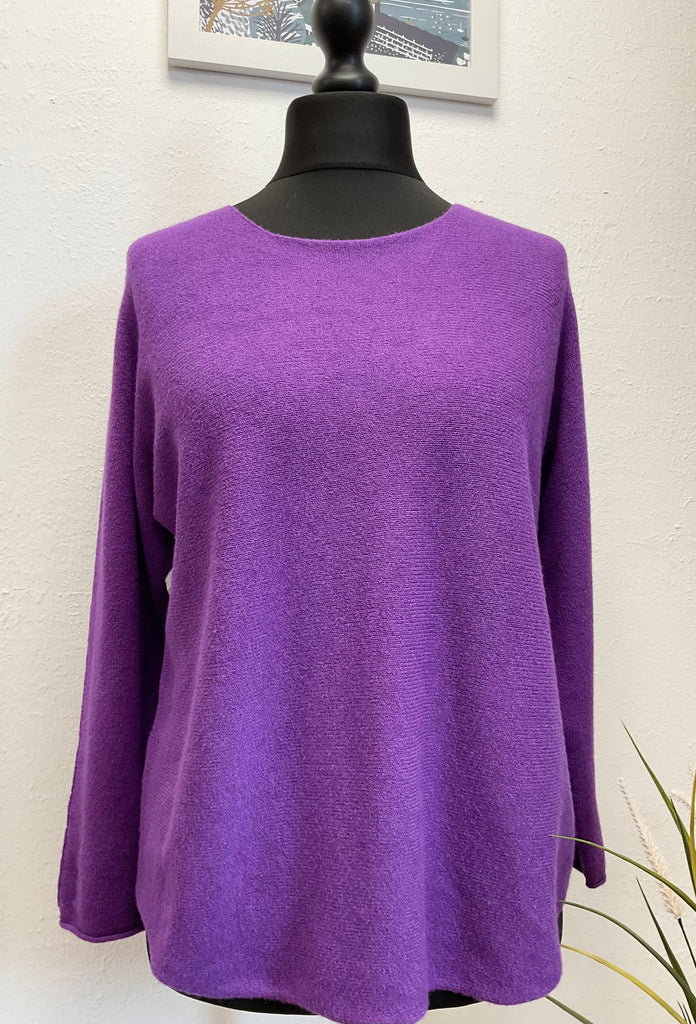 Round Neck Soft Knit  Seam Sleeve One Size