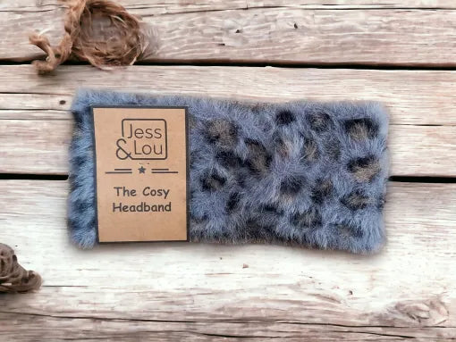 Jess & Lou Grey Cosy Animal Print Headband HL829