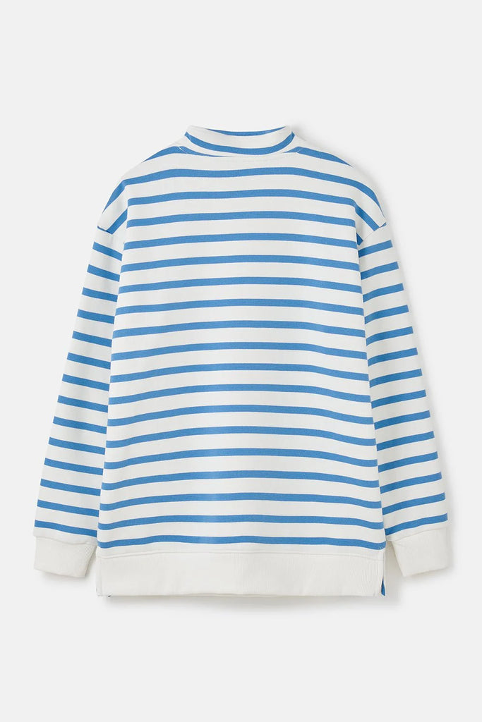 Lighthouse Ladies 'Coral' Cotton Jersey Sweatshirt - Marine Stripe