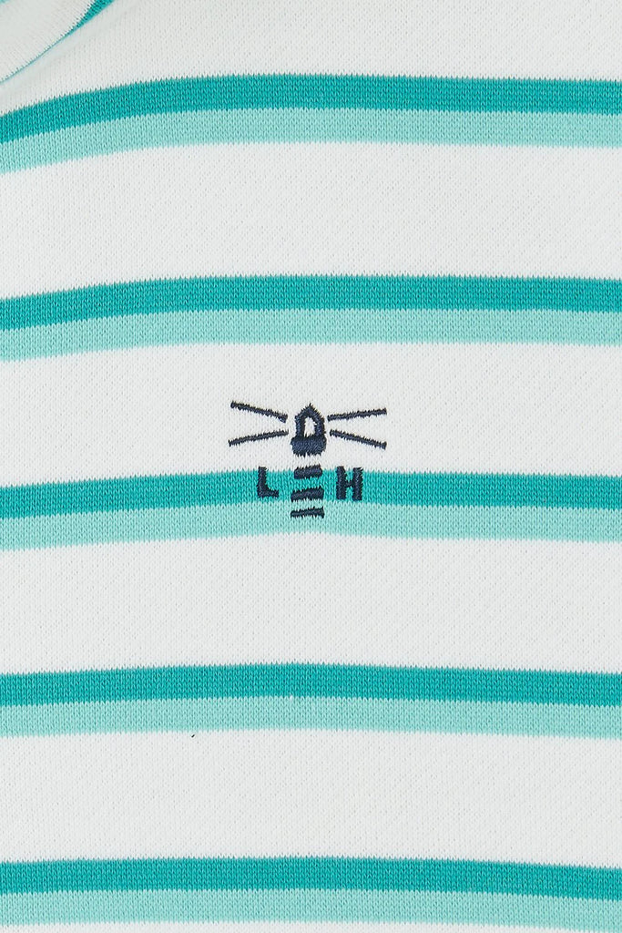 Lighthouse Ladies 'Shore II' Cotton Rich Jersey - Soft Teal Stripe