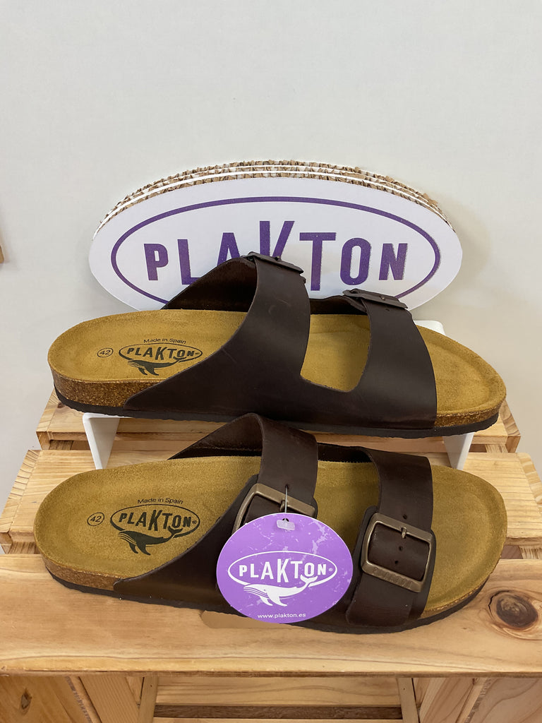 Plakton 175857 Mens Slip On Mule Apure Marron Carbon Tabaco