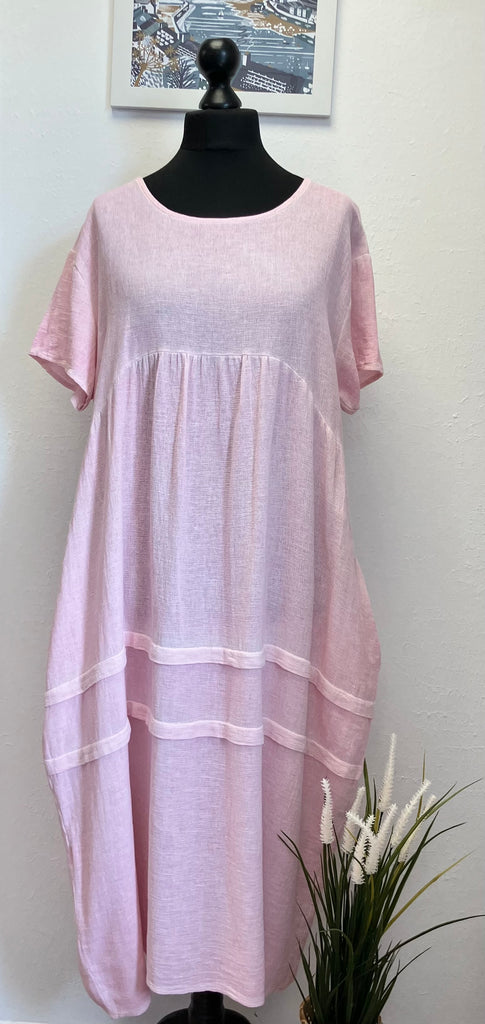 Washed Linen Side Pocket Cocoon Dress One Size