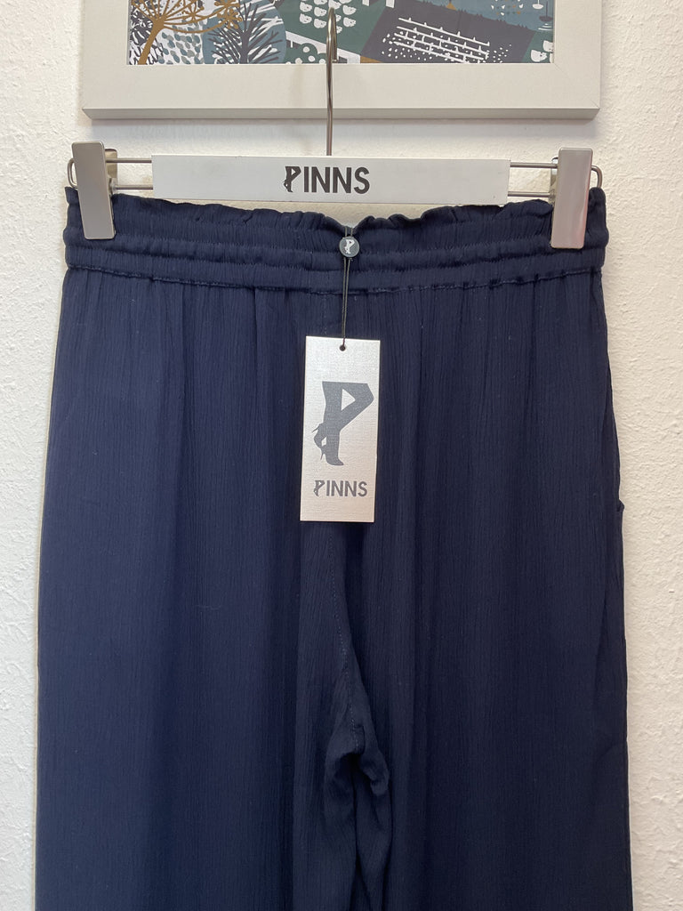 Pinns 619C Navy Wide Leg Cropped Culottes