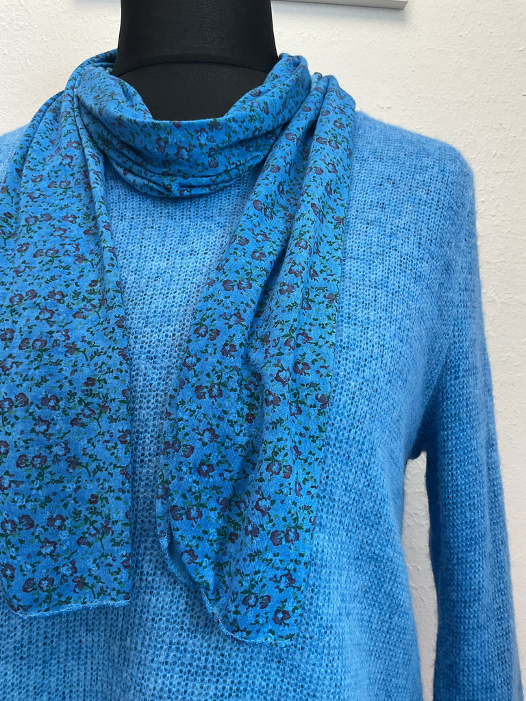 Made In Italy Floral 2 Piece Top with Scarf One Size 8 - 16