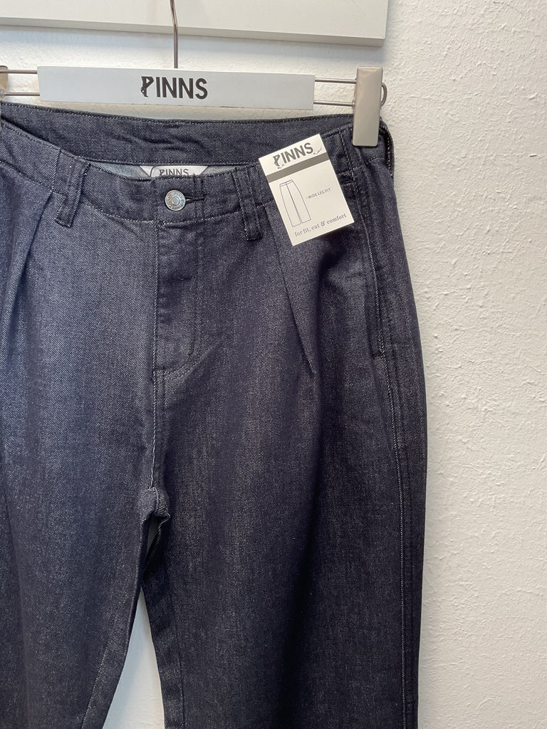 Pinns 716T Ladies Wide Leg Denim Trousers Indigo