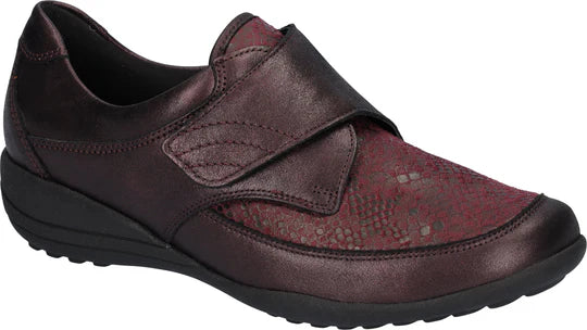 Waldlaufer Katja Bronx Wide Fit Touch Fasten Stretch Shoe Merlot