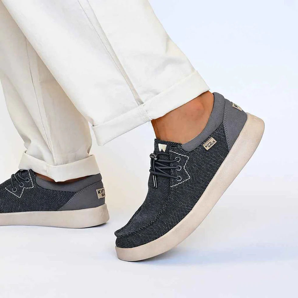 Kickback Haven Mens Charcoal/Black Slip On Shoes – Schoose