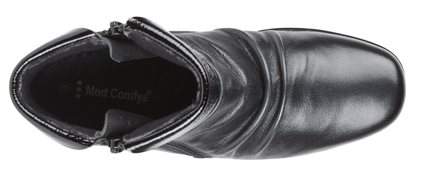 Mod Comfys Ladies Leather Twin Zip Boot L215A Black