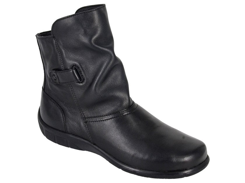 Mod Comfys Ladies Soft Leather Ankle Boot L615A Black