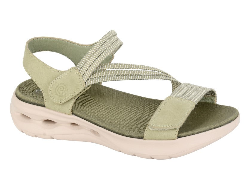 Ladies Cipriata Touch Fasten Stretch Sandal L658E Sage Green