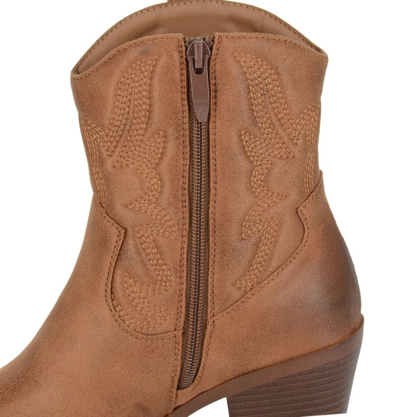 Cipriata Ladies Western Style Ankle Boot L717LT Tan