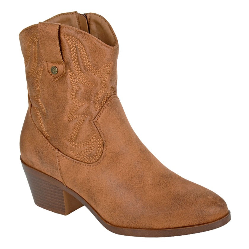 Cipriata Ladies Western Style Ankle Boot L717LT Tan