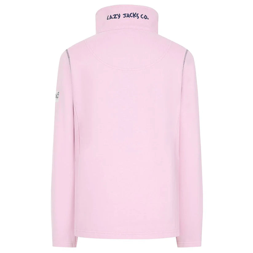 Lazy Jacks Ladies Super Soft Full Zip Plain Sweatshirt Pink LJ33